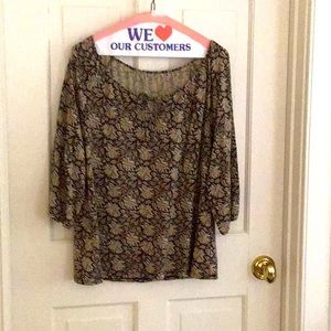 Gathered knit artist tee